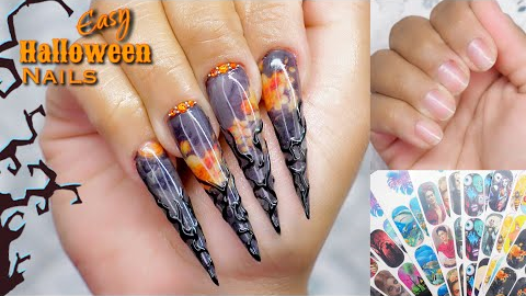 EASY HALLOWEEN NAIL ART 🎃 | Builder Gel Nails Tutorial - LGNPro