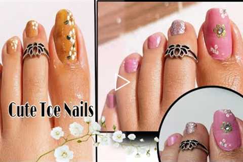 Cute and easy toe nail designs || foot nail art || #stylofashiongirl