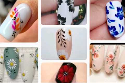 created flowers 🌺 nail art at home/🌹 Nail Art Designs 2022#Hummy nails