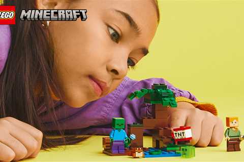 LEGO Minecraft The Swamp Adventure 21240, Building Game Construction Toy with Alex and Zombie..