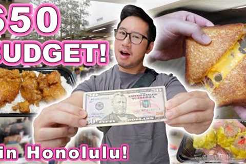 $50 FOOD CHALLENGE in Largest Open Air Mall | [Honolulu, Hawaii] Local Plates, Dim Sum, Food Court!