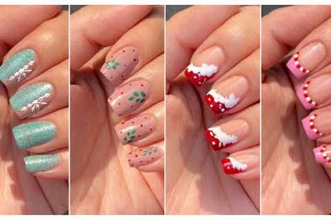 4 Easy Christmas nail art designs with household items || Simple and quick nail designs