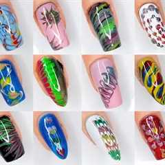 40+ Colorful Easy Dragmarble Nail Art Ideas 2024 | Beautiful Nail Art Designs For Beginners #nailart