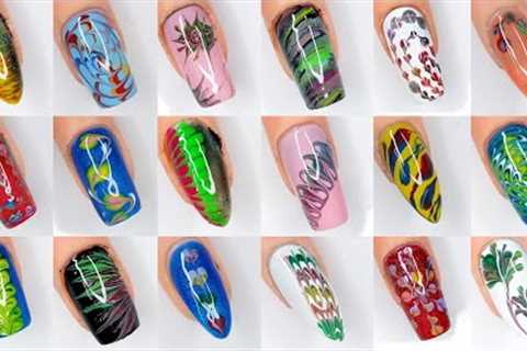 40+ Colorful Easy Dragmarble Nail Art Ideas 2024 | Beautiful Nail Art Designs For Beginners #nailart