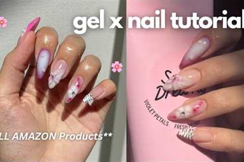 how to do gel x nails at HOME | *Amazon Products* full tutorial EASY, born pretty polish