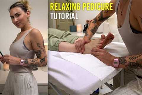 ASMR Relaxing Gel Polish Pedicure And Foot Rub Tutorial